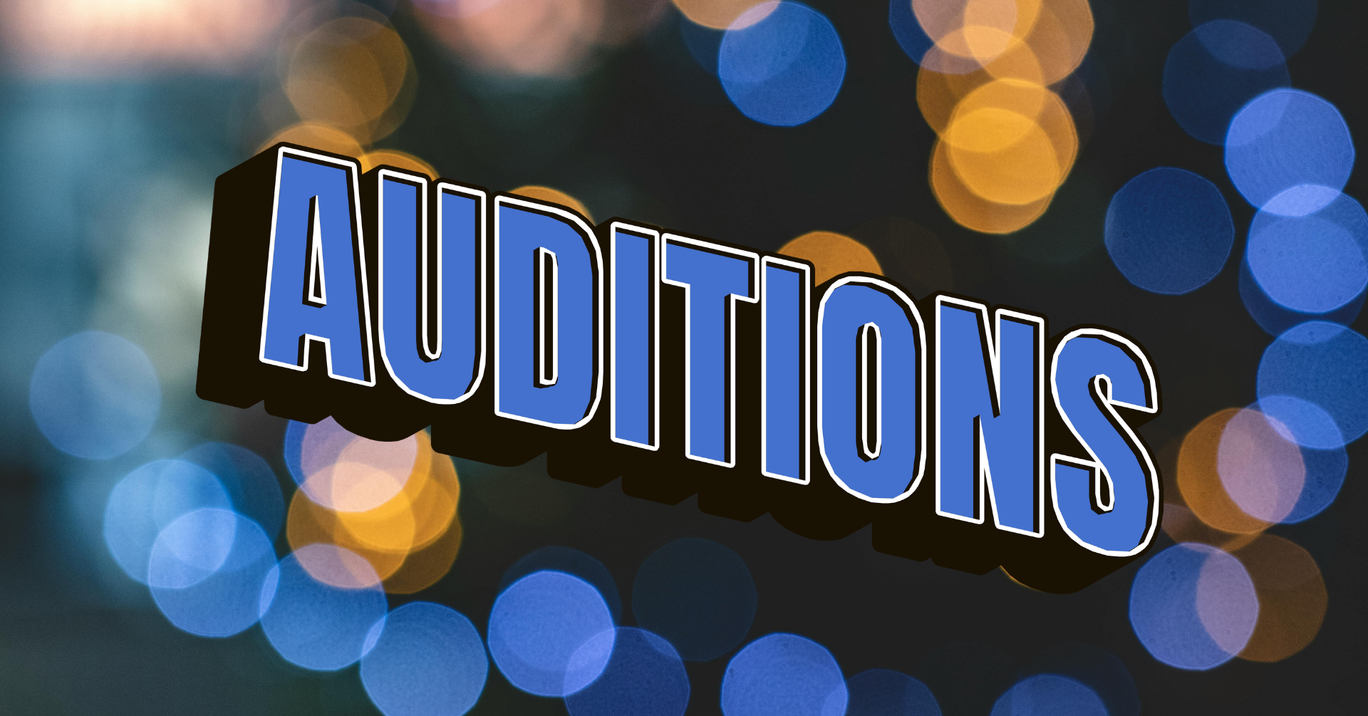 Decorative element. Sparkly image that says Auditions